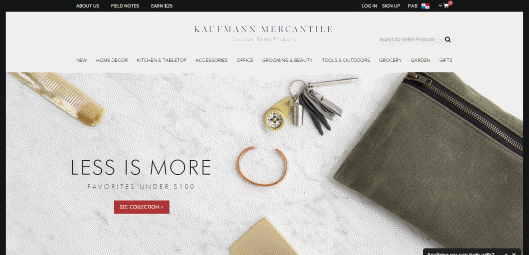 家庭用品などのECサイト「Kaufmann Mercantile」