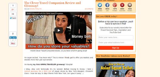 ブロガーは「Clever travel companion」の比較、解説を動画を活用して行うブロガーもいる