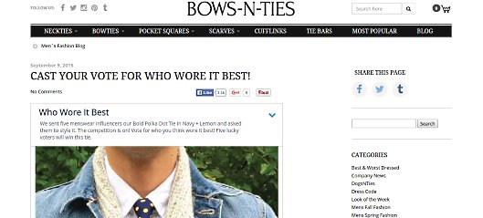 ネクタイECサイト「Bows N Ties」がコンテンツマーケティングで成功しているポイント⑤