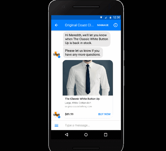 FacebookがECプラットフォーム化になる？ FBメッセンジャーの買い物機能を解説 チャットボットが搭載されたメッセンジャーのイメージ