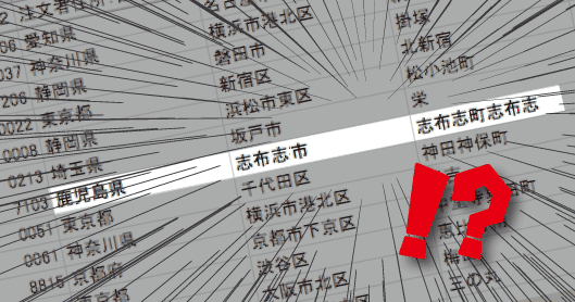 「志布志市志布志町志布志」……ある日、こんな配送先データの注文が入りました。