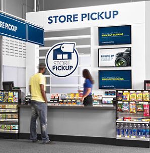 アマゾン以外で購入してもらう方法は? Amazonプライムに対抗する米国EC企業3社の事例 Best Buyでは店舗に「STORE PICKUP」を設け、店舗受け取りなどに対応している