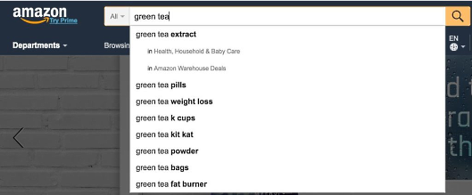 キーワードを見つけるために、Amazonの検索バーを使ってみる