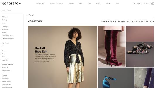 1998年にローンチしたノードストロームのECサイト「Nordstrom.com」