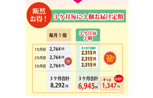 「3か月ごと定期」