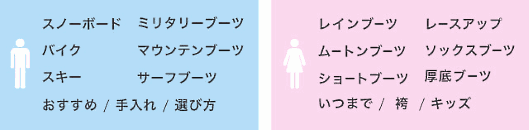「ブーツ」と一緒に検索されるキーワード