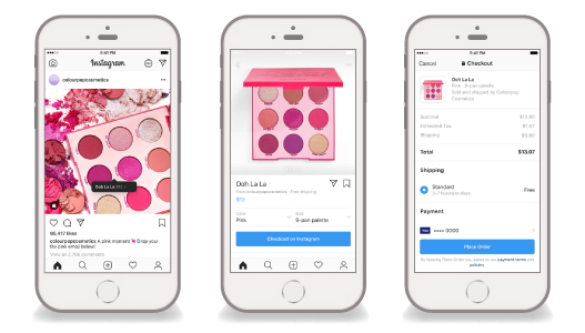 Instagramの「Checkout（チェックアウト）」機能のイメージ