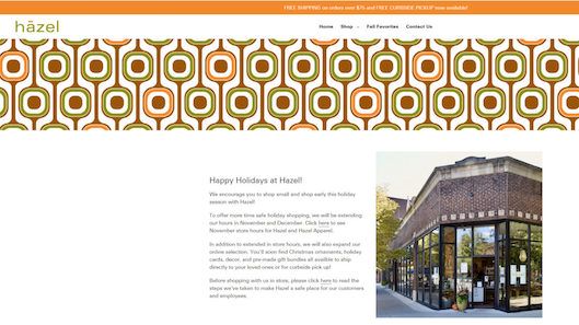 「Hazel」のWebサイト