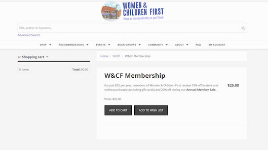 「Women & Children First」のサイト