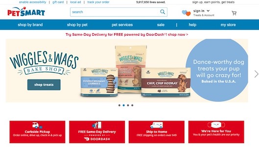 オムニチャネルへの取り組みを強調している「PetSmart」