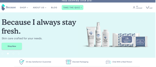 「Because Market」のサイトトップページ