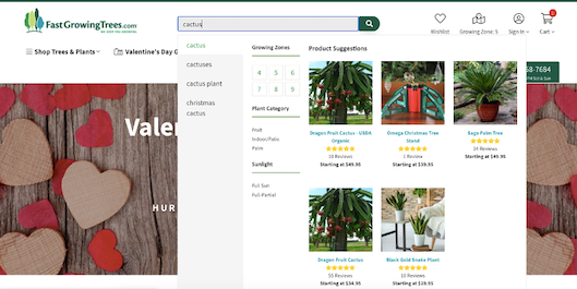 「FastGrowingTrees.com」による「Searchspring」の検索＆自動入力ツール利用例