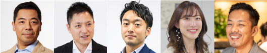 アマゾンジャパン Amazon Pay事業本部 本部長 井野川 拓也氏、フューチャーショップ 執行役員 セールス・マーケティング部 統括マネージャー 安原 貴之氏、 ヘイ Head of Sales 高橋 航氏、SUPER STUDIO EC Force事業部 フィールドセールス 吉田 光氏、 GMOメイクショップ MakeShop事業部 MakeShopカスタマーグループ 部長 田村 淳氏、 Shopify Japan コミュニティー＆パートナーマーケティング 石田 浩平氏、 PRECS チーフコンサルタント 柾 大和氏、 テモナ サブスクリプション エバンジェリスト 杉山 拓也氏、GMOペパボ EC事業部 部長 寺井 秀明氏