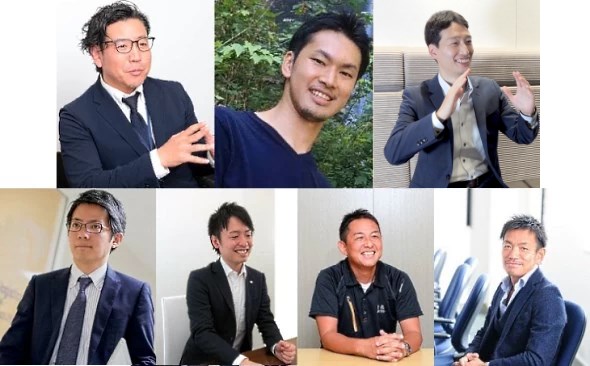（写真左上から時計回りに）Hamee株式会社 日橋正義氏（チャネルセールス部 マネージャー）、株式会社オープンロジ 相澤景介氏（事業開発担当執行役員）、株式会社日立物流 丹治岳士氏（営業開発本部 サプライチェーン・ソリューション2部 部長補佐）、佐川グローバルロジスティクス株式会社 堀尾大樹氏（東京支店 Xフロンティア営業所 所長）、株式会社アイル 本守崇宏氏（CROSS事業部 マネージャー）、株式会社Linkth 代表取締役 小橋重信氏、株式会社清長 物流事業本部 第1事業部 次長 日朝健一氏