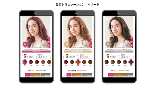 花王の白髪用ヘアカラーシリーズ 「ブローネLumiést（ルミエスト）」が提供している髪色シミュレーション