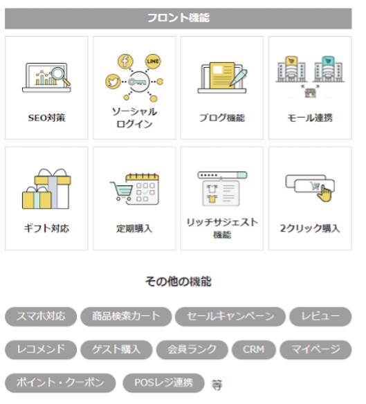 豊富なフロント機能を標準搭載するメルカート