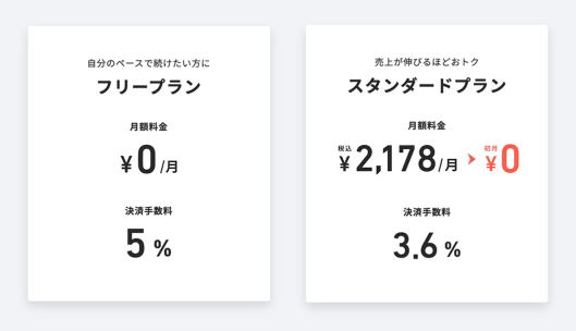 「STORES」はシンプルな料金プラン
