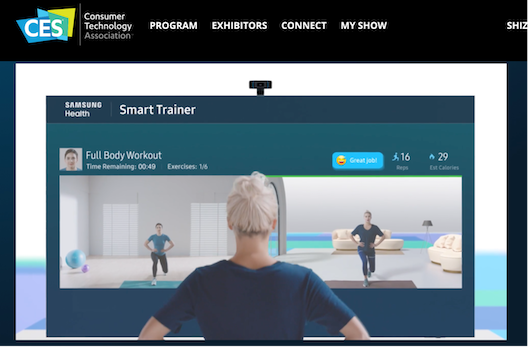 サムスンがCES2021で発表した「スマート トレイナー」のもよう