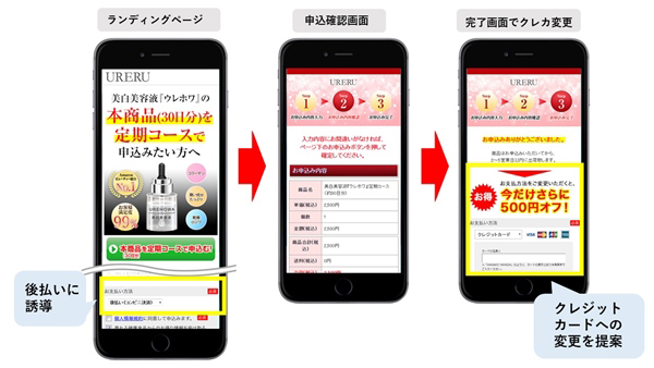 クレジットカードケッサイへの変更オファーの例