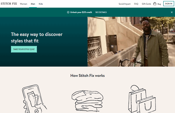 パーソナルスタイリングサービスの「Stitch Fix」