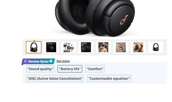 AI生成レビューツールを活用したNewegg CommerceのECサイト。AIが生成したことは「Review Bytes」と掲載して明示している