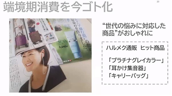 シニア女性の意識と行動のギャップを踏まえたヒット商品