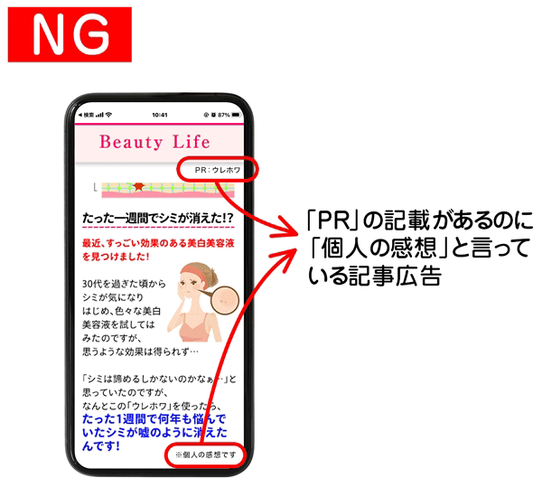 ステマ規制 ステルスマーケティング 景品表示法 不当表示規制 記事小型広告 NGのケース