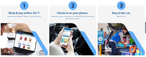 「Sam's Club」が会員向けに案内しているカーブサイド・ピックアップの手順（画像は「Sam's Club」の公式ECサイトから編集部がキャプチャ）