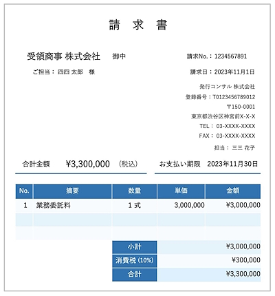 適格請求書のNG例①：取引年月日が記載されていない