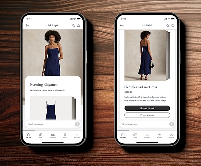 「Ask Ralph」は個々の商品への購入ボタンも表示する（画像はRalph Laurenのコーポレートサイトから追加）