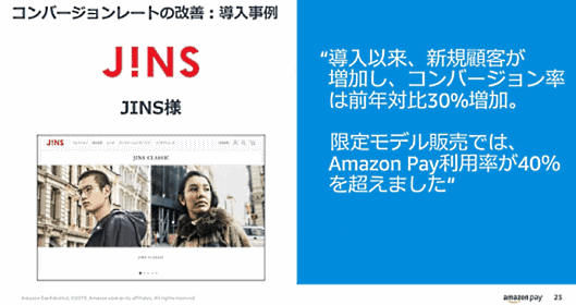 JINSの「Amazon Pay」導入効果