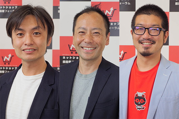 （左）ネットプロテクションズ 秋山 瞬 氏（中）Shopify Japan 伊田 聡輔 氏（右）ネットショップ担当者フォーラム編集長 瀧川 正実 氏