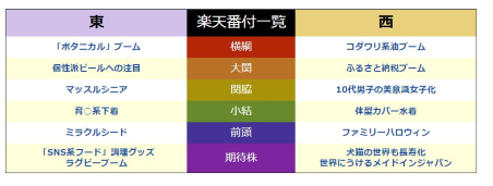 楽天市場ヒット商品番付2015