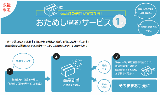 マガシークが始めた「おためし（試着）サービス」
