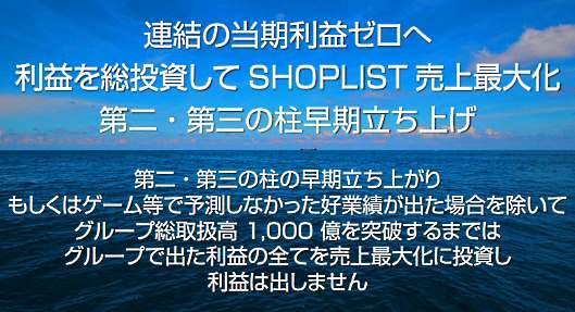 クルーズは、ECやオンライントラベルなどクループの流通額が1000億円を超えるまで、単年度の利益の全額を投資に回す計画を発表