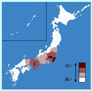 都道府県別にみたAmazon 配送センター（FC）からの平均輸送距離