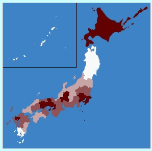 都道府県別にみたAmazon 配送センター（FC）からの平均輸送距離