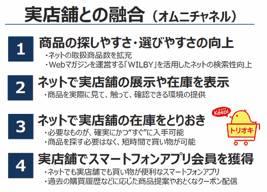 ビックカメラの実店舗との融合策