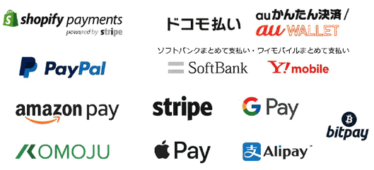 Shopifyで対応可能な決済手段