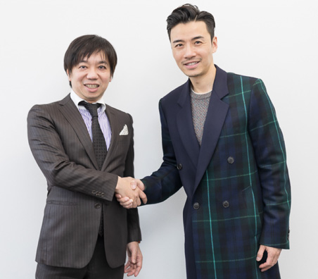 エフカフェ 取締役の高岡正人氏（左）とREDFLY COMMUNICATIONS FounderのMaurice Zhou氏（右）