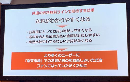 楽天が考える、送料無料ライン全店舗統一施策を行うことで期待する効果