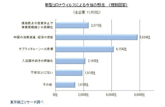 新型コロナウイルス 影響 調査 企業規模 中国 日本国内企業 売り上げ減少