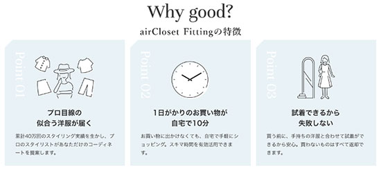 エアークローゼット airClosetFitting エアクロフィッティング パーソナライズサービス 提案型EC 自宅完結型