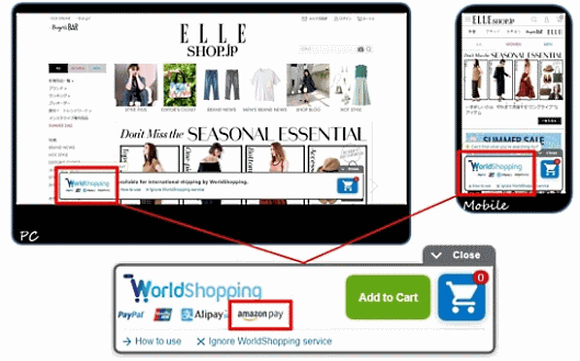 「WorldShopping BIZ」を提供するジグザグは7月14日、Amazonが提供するオンライン決済サービス「Amazon Pay」と協業し、Amazonアカウントを保有する米国・欧州ユーザーが「Amazon Pay」を使い日本国内のECサイトで注文・決済できるようにした