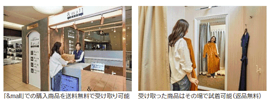 「&mall」で展開している店頭受け取りサービス