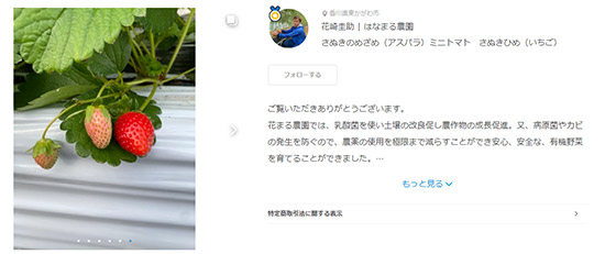 ポケットマルシェ 第1弾に登場した花崎氏のページ