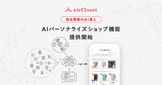 エアークローゼット airCloset AIパーソナライズショップ機能
