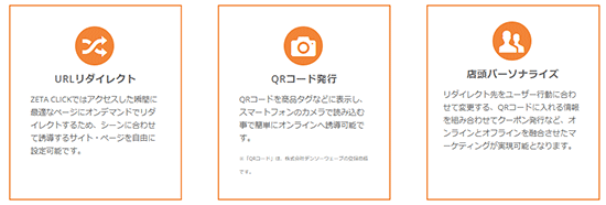 ZETA CLICK 主な機能