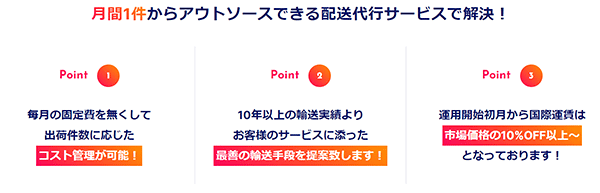 BEENOS 国際配送代行サービス 物流代行 サービスの特徴