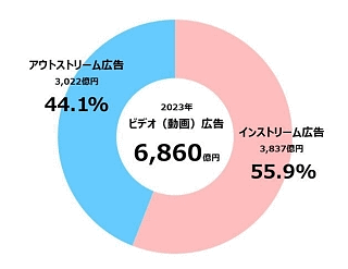ビデオ（動画）広告の広告種類別構成比